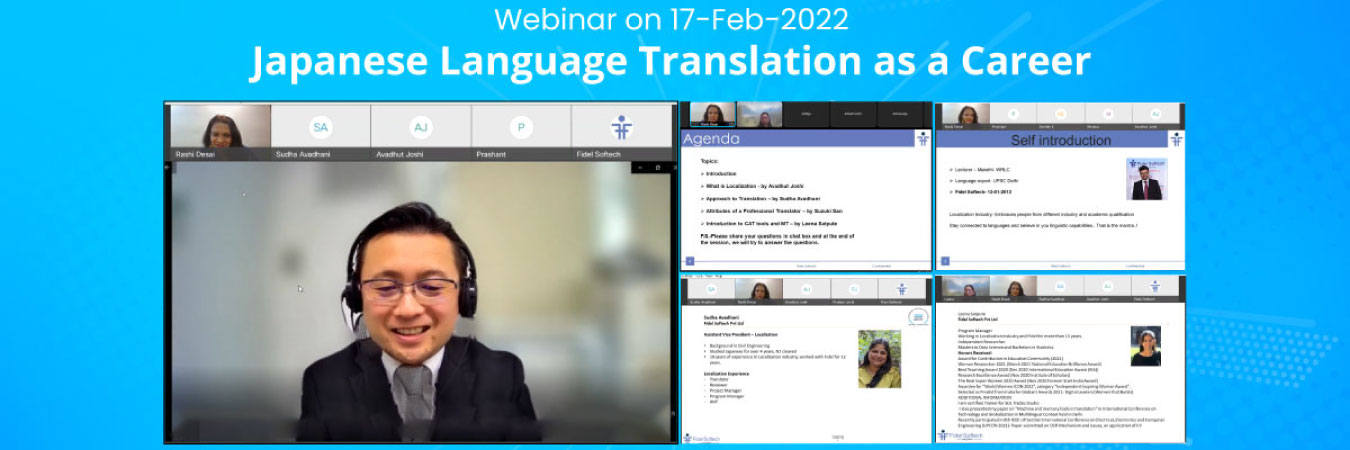 Fidel arranged webinar on “Japanese Language Translation as a Career”