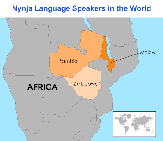 Nyanja Language Speaker Map